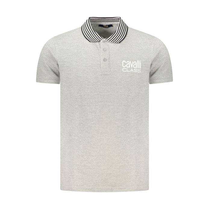Cavalli Class Grigio Cotton Men Polo Cavalli Class