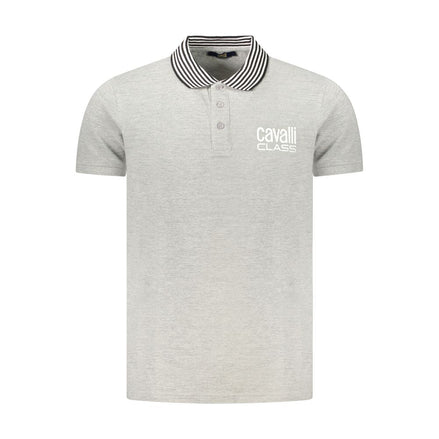 Cavalli Class Grigio Cotton Men Polo Cavalli Class