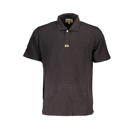 La Martina Black Cotton Men's Polo Shirt La Martina