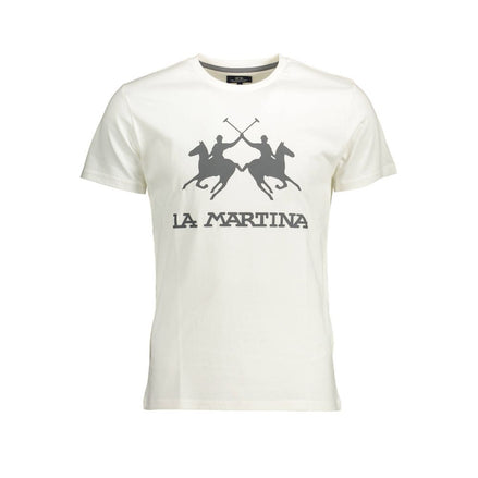 La Martina Bianco Cotton Men T-Shirt La Martina