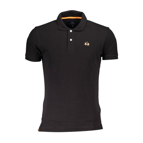 La Martina Black Cotton Men's Polo Shirt La Martina