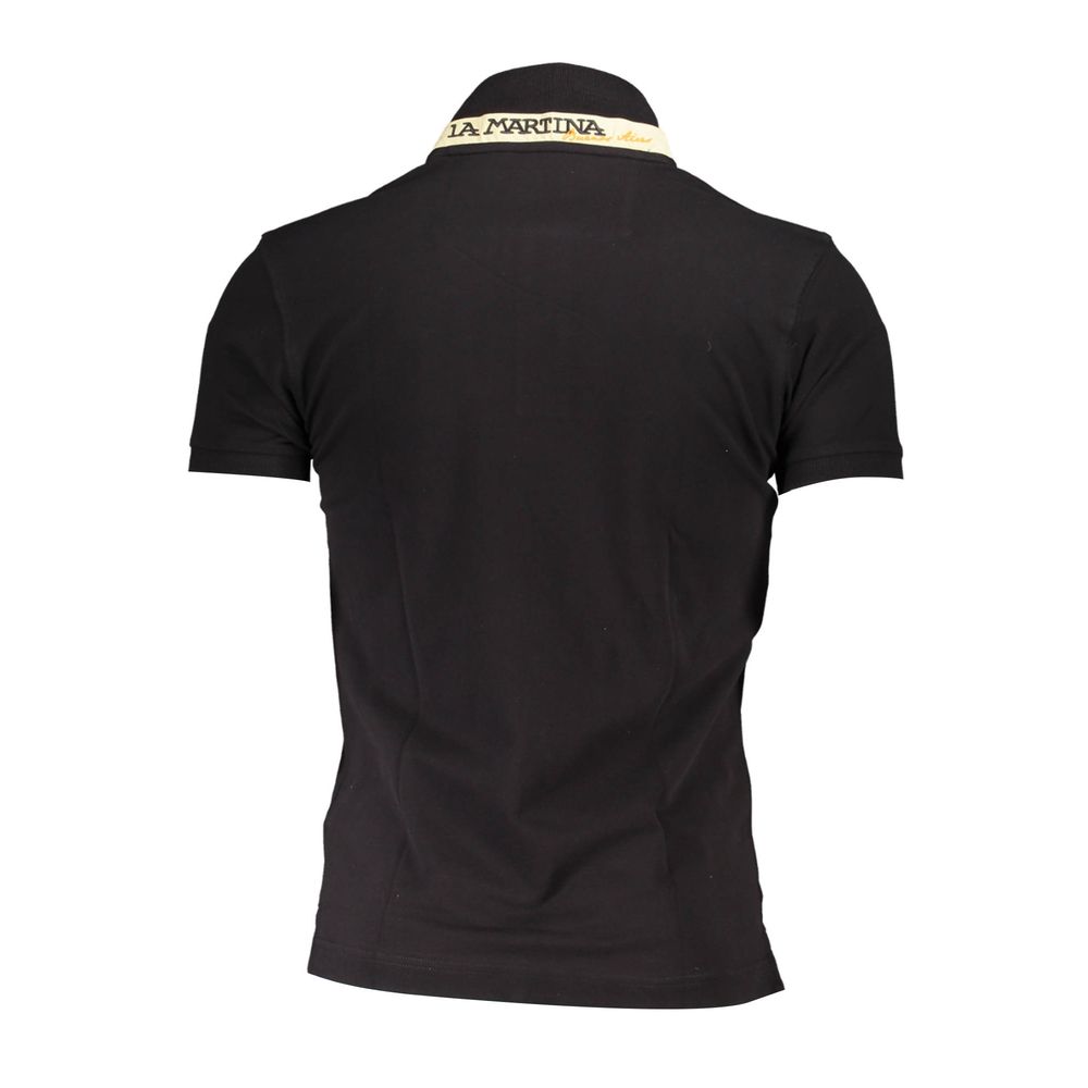 La Martina Black Cotton Men's Polo Shirt La Martina