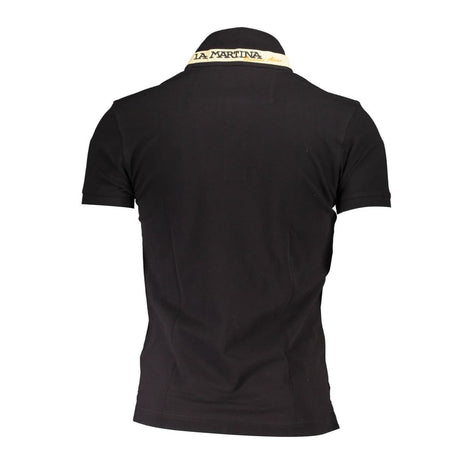 La Martina Black Cotton Men's Polo Shirt La Martina