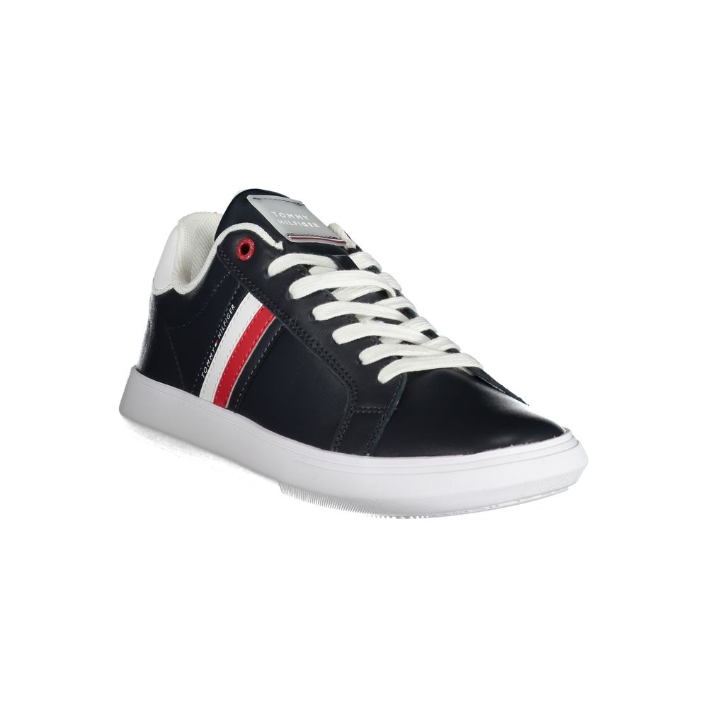 Tommy Hilfiger Blue Leather Men Sneaker Tommy Hilfiger