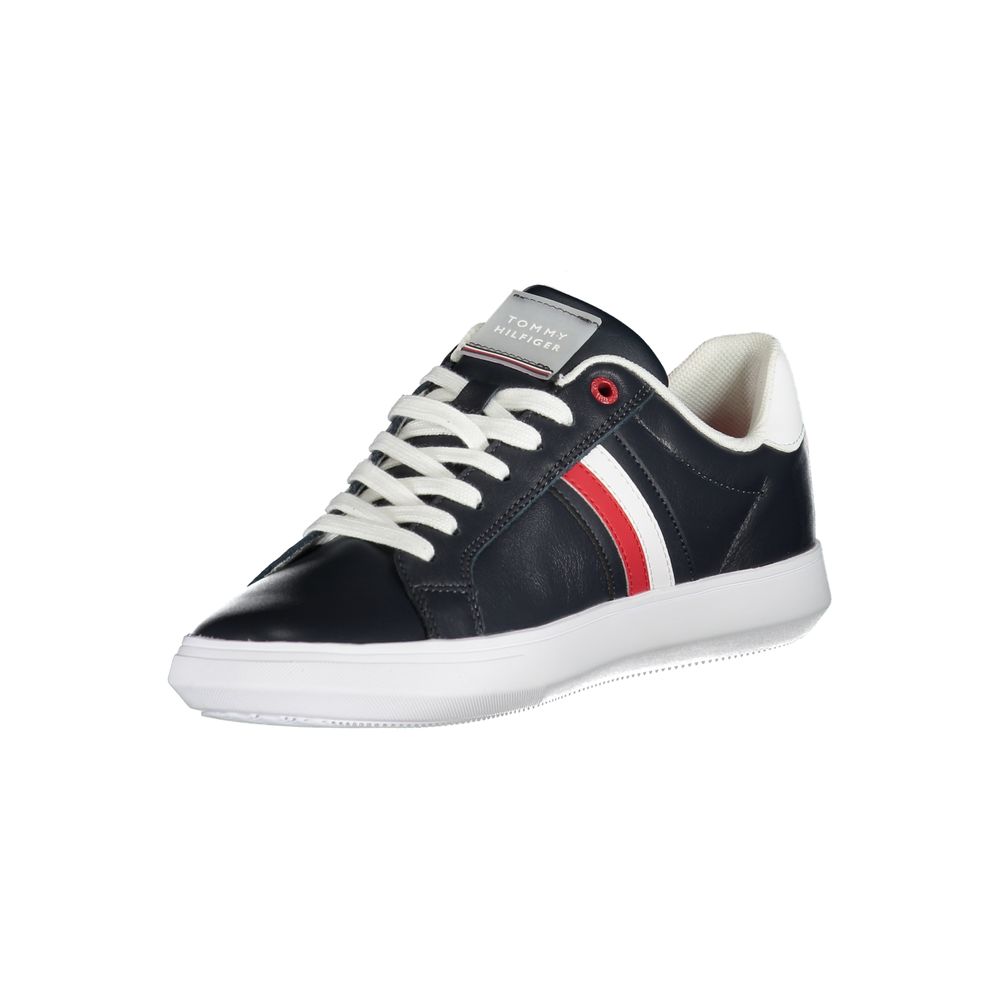 Tommy Hilfiger Blue Leather Men Sneaker Tommy Hilfiger