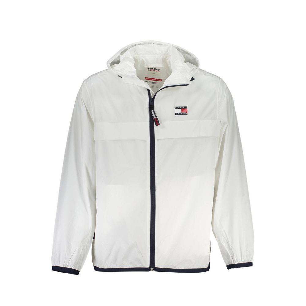 Tommy Hilfiger White Nylon Men's Waterproof Jacket Tommy Hilfiger