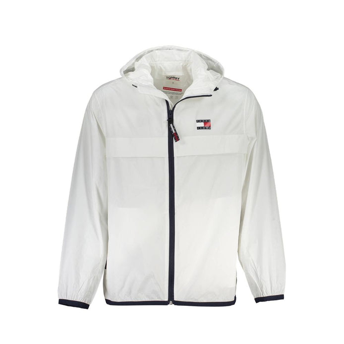 Tommy Hilfiger White Nylon Men's Waterproof Jacket Tommy Hilfiger