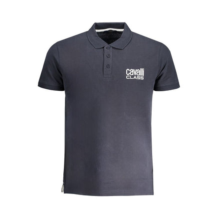 Cavalli Class Blu Cotton Men Polo Cavalli Class