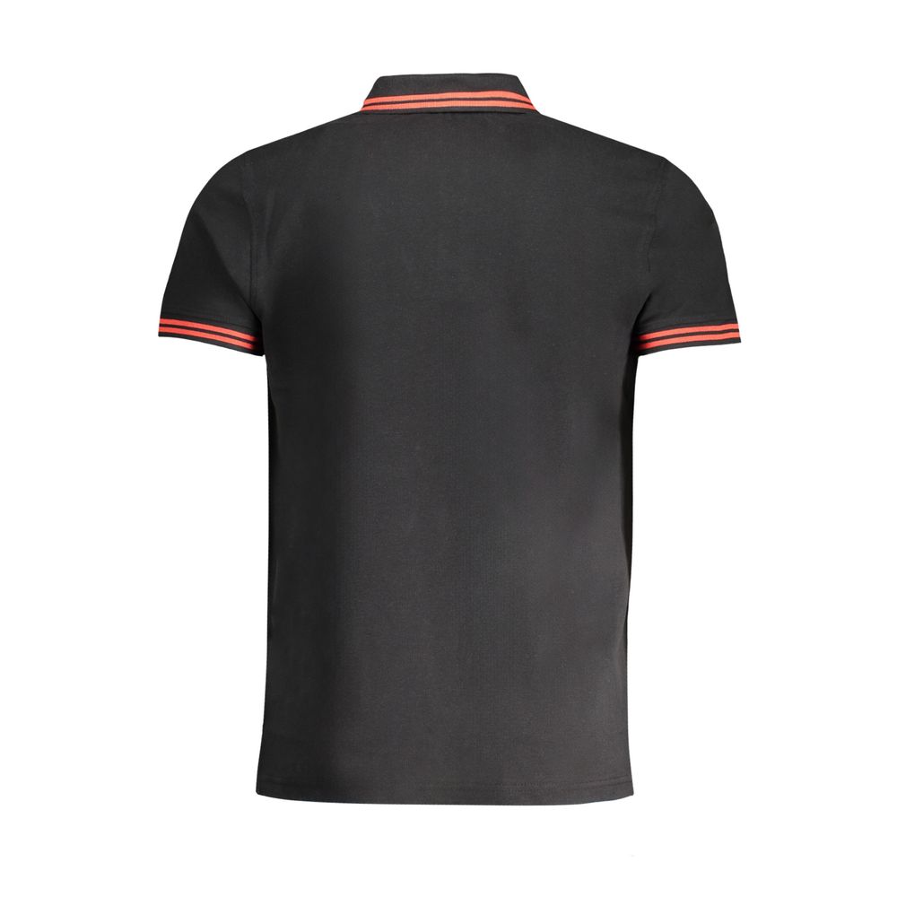 Cavalli Class Black Cotton Men Polo Shirt Cavalli Class