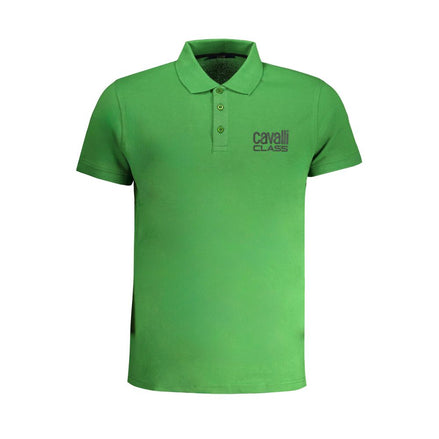 Cavalli Class Verde Cotton Men's Polo Shirt Cavalli Class