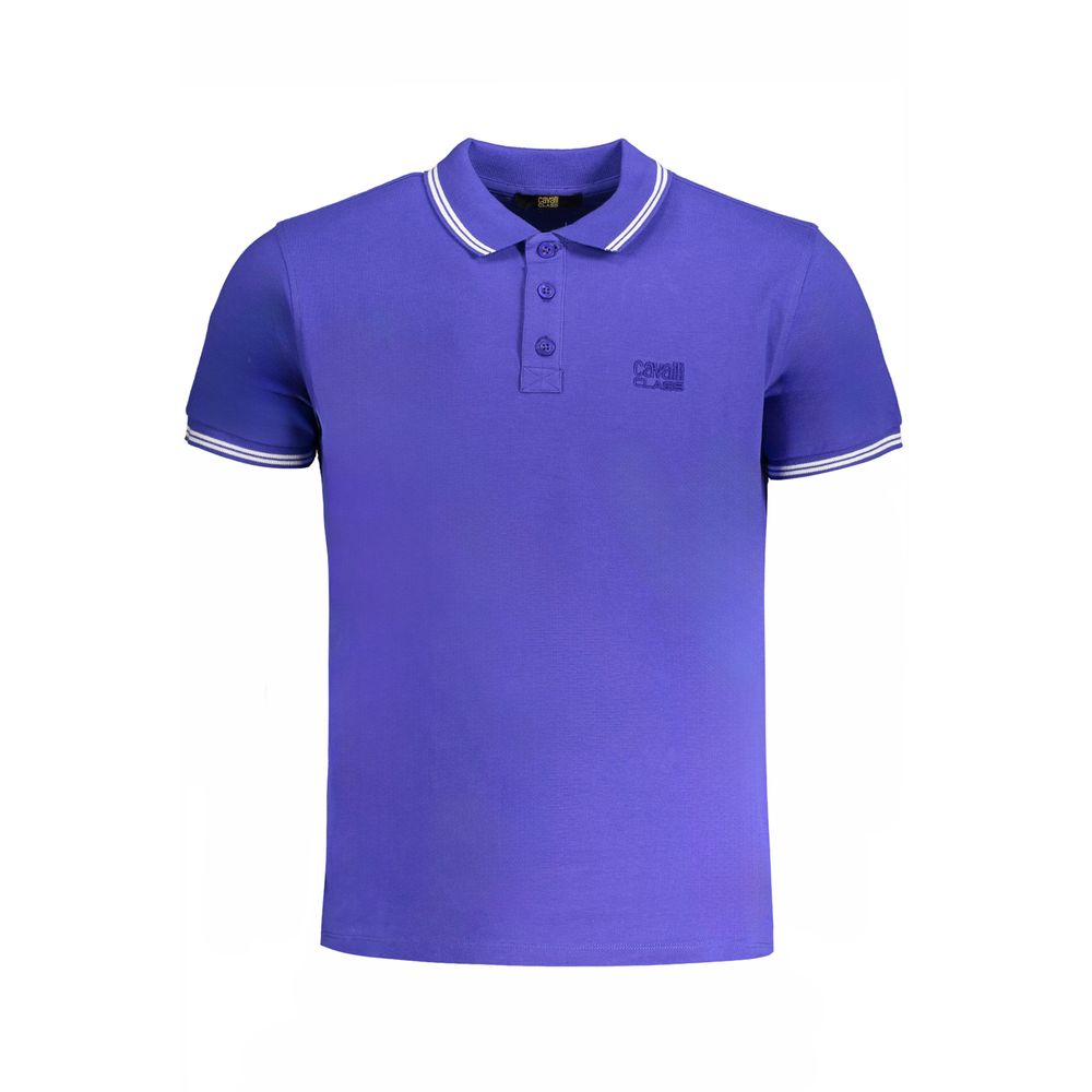 Cavalli Class Blue Cotton Men's Polo Shirt Cavalli Class