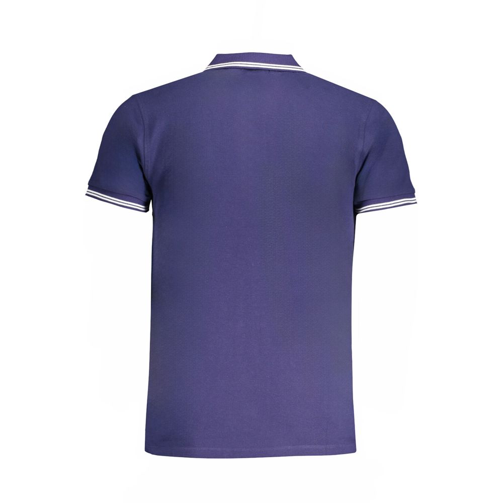 Cavalli Class Blue Cotton Men Polo Shirt Cavalli Class