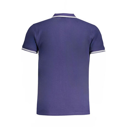 Cavalli Class Blue Cotton Men Polo Shirt Cavalli Class