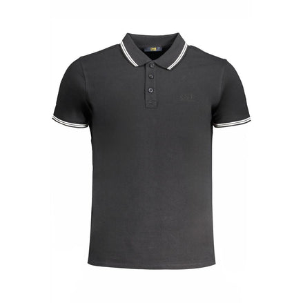 Cavalli Class Nero Cotton Men Polo Cavalli Class