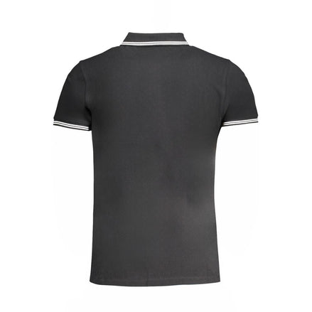 Cavalli Class Nero Cotton Men Polo Cavalli Class