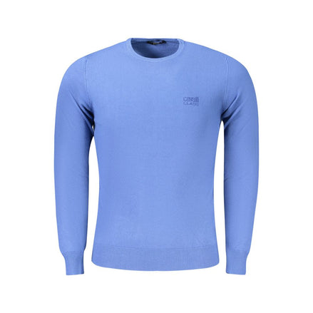 Cavalli Class Blu Viscosa Men Sweater Cavalli Class