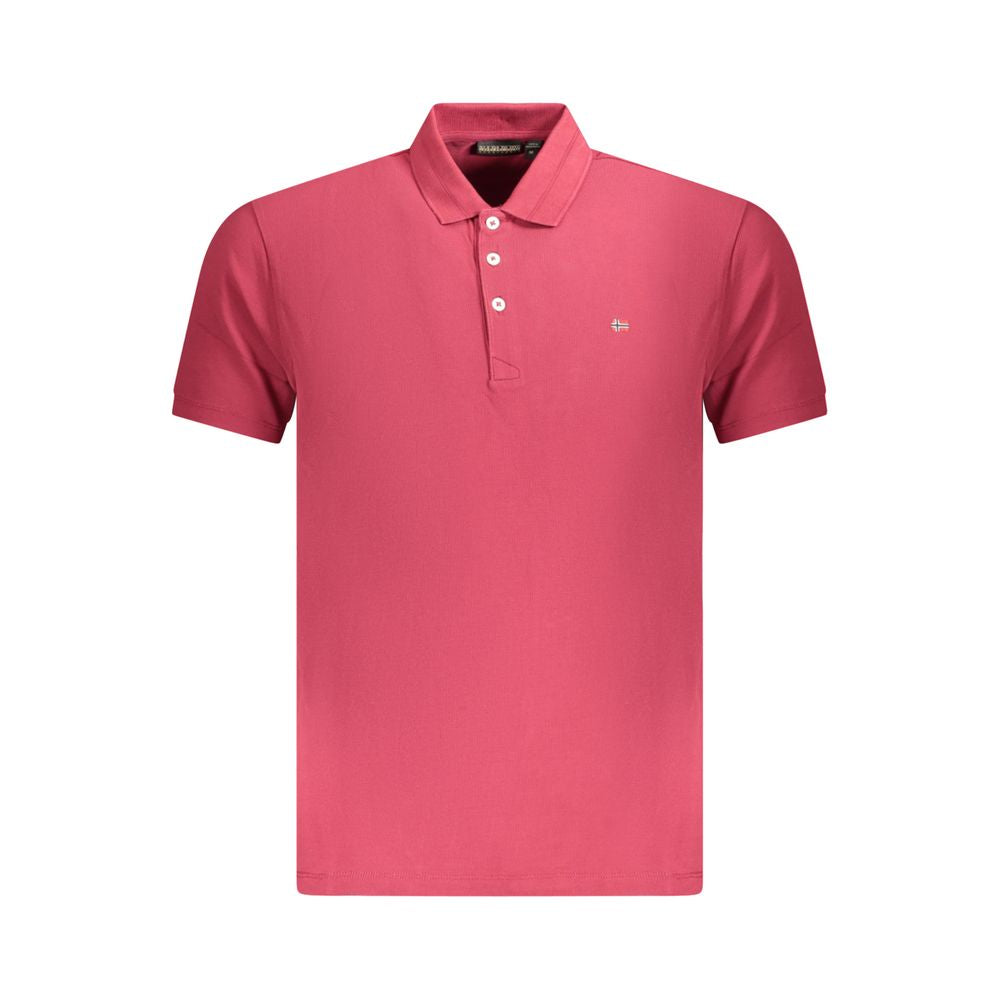 Napapijri Red Cotton Men Polo Shirt Napapijri
