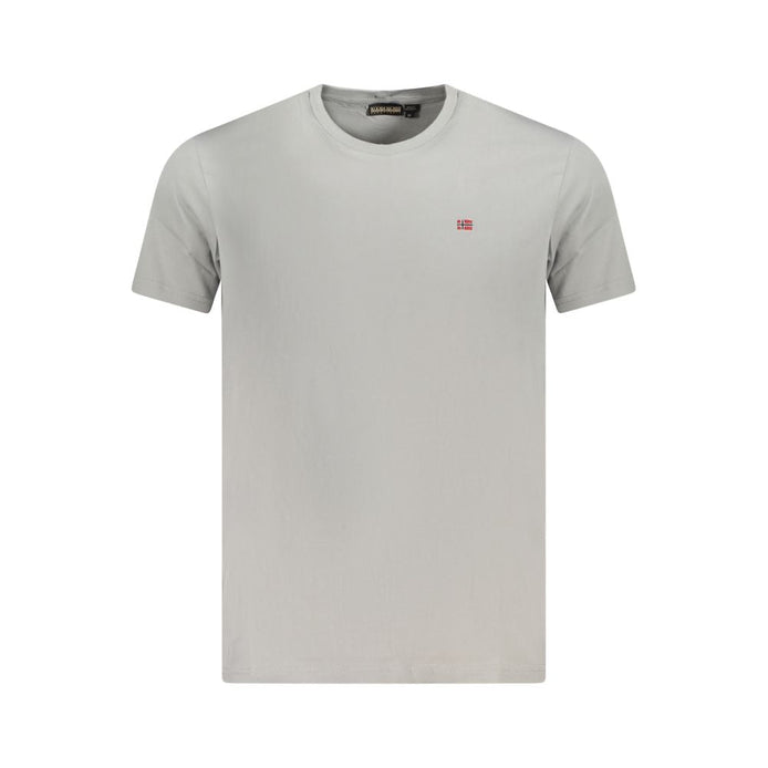 Napapijri Grigio Cotton Men T-Shirt Napapijri