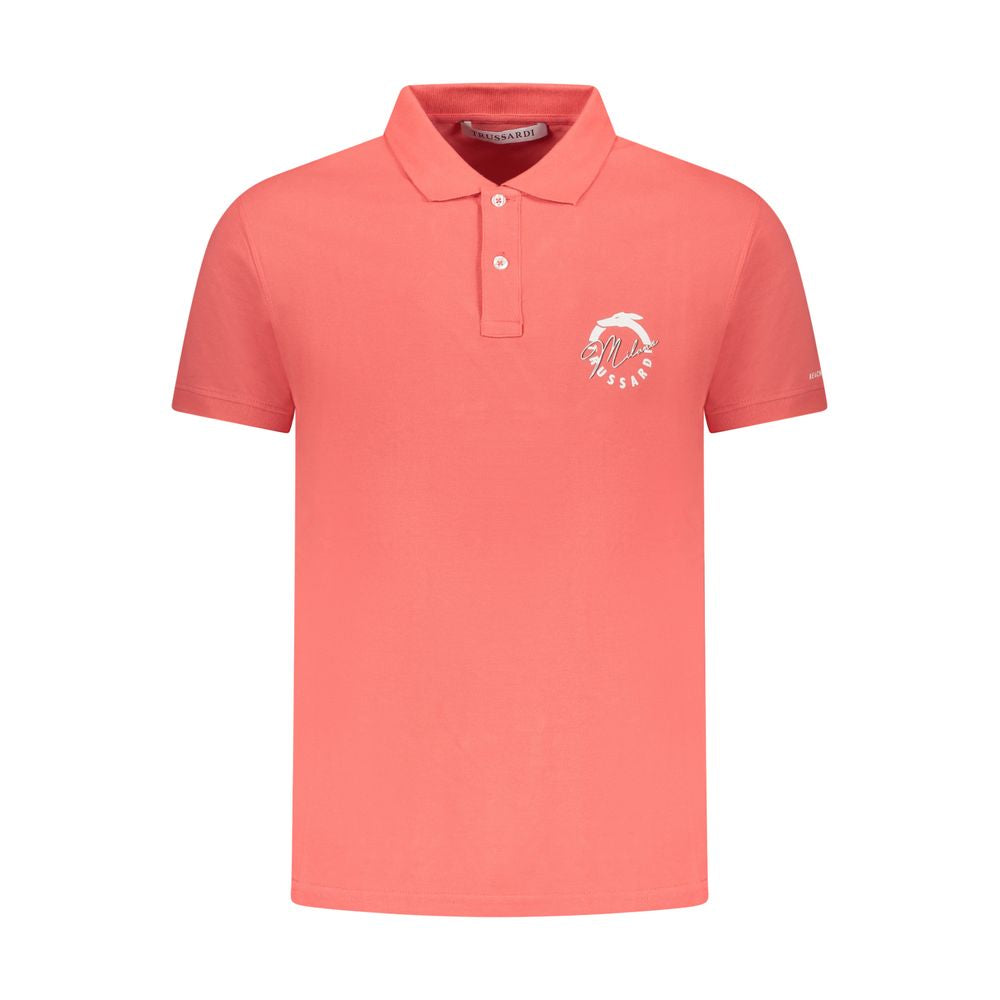 Trussardi Pink Cotton Men Polo Shirt Trussardi