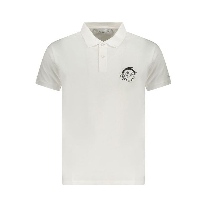 Trussardi White Cotton Men Polo Shirt Trussardi