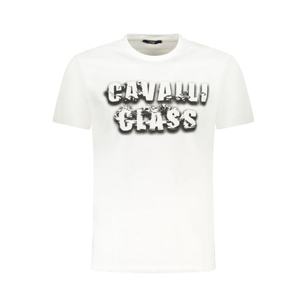 T-shirt homme Cavalli Class Bianco en coton