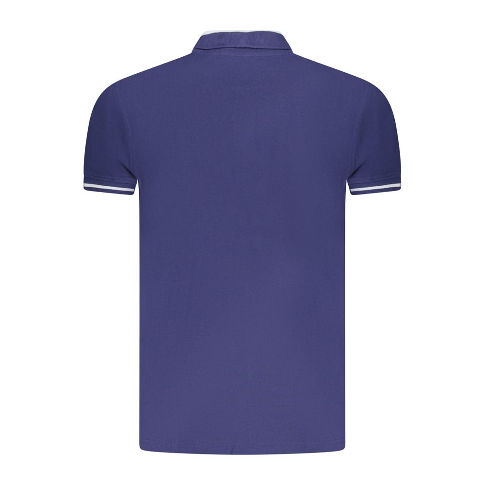 Cavalli Class Blue Cotton Men Polo Shirt Cavalli Class