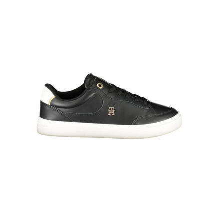 Tommy Hilfiger Black Leather Women Sneaker Tommy Hilfiger