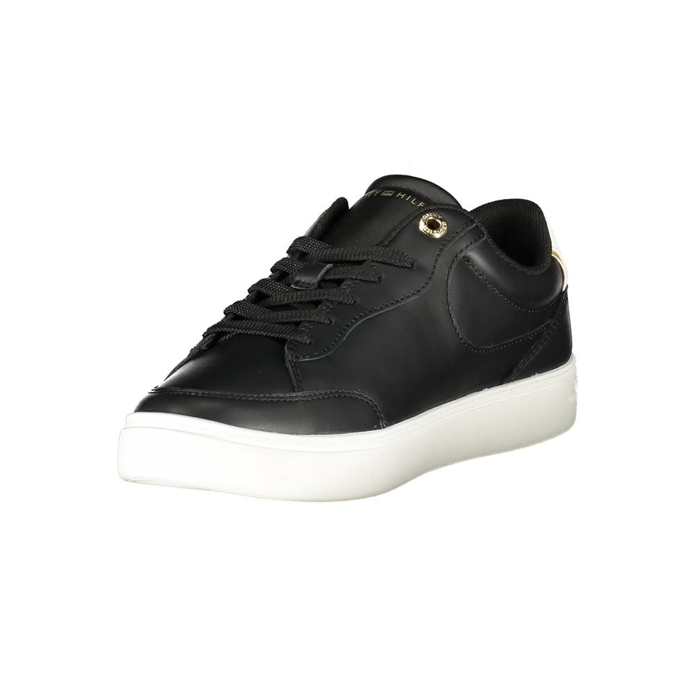 Tommy Hilfiger Black Leather Women Sneaker Tommy Hilfiger