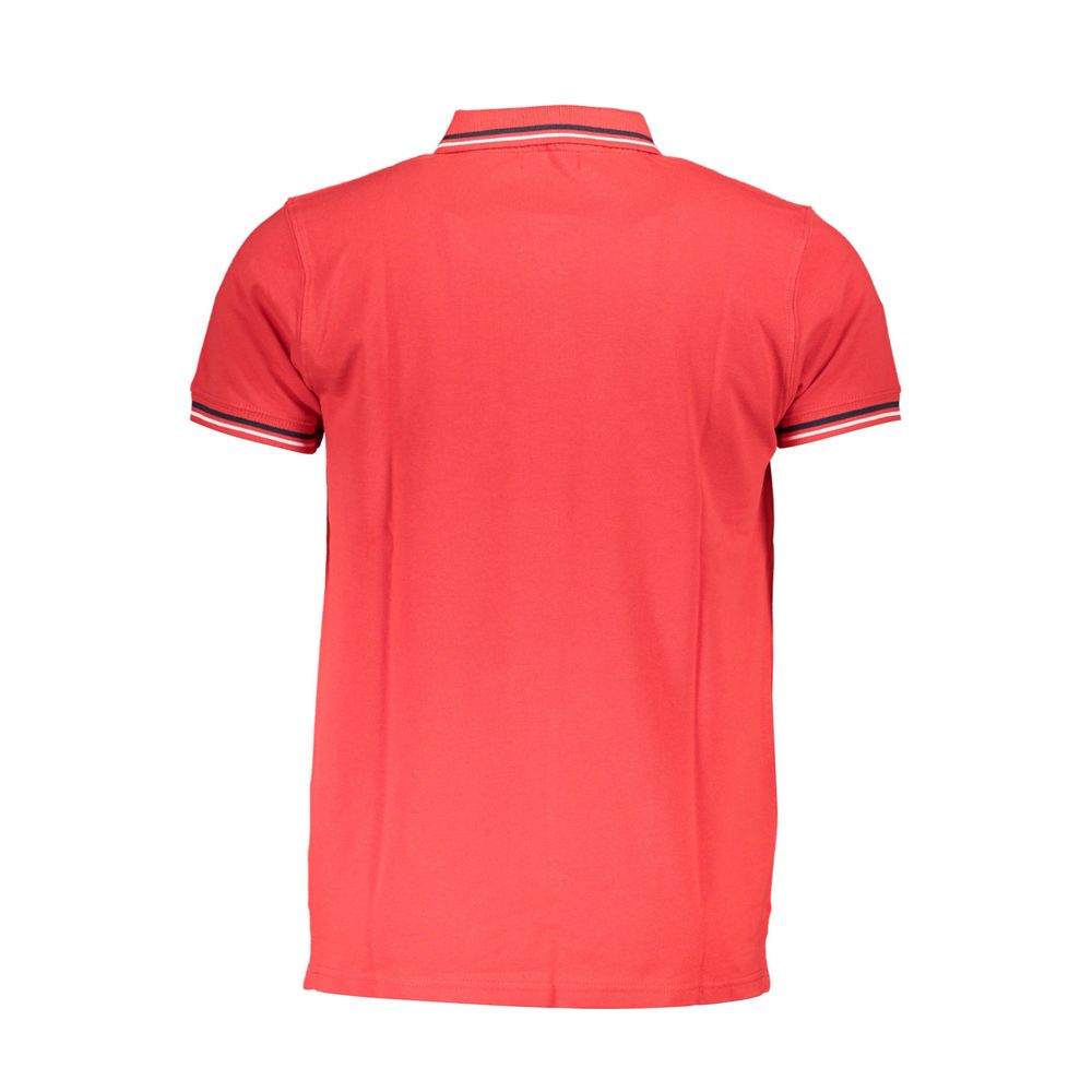 Cavalli Class Red Cotton Men Polo Shirt Cavalli Class
