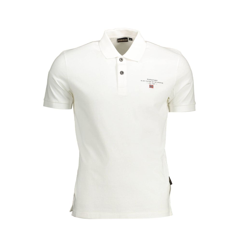 Napapijri White Cotton Men's Polo Shirt Napapijri