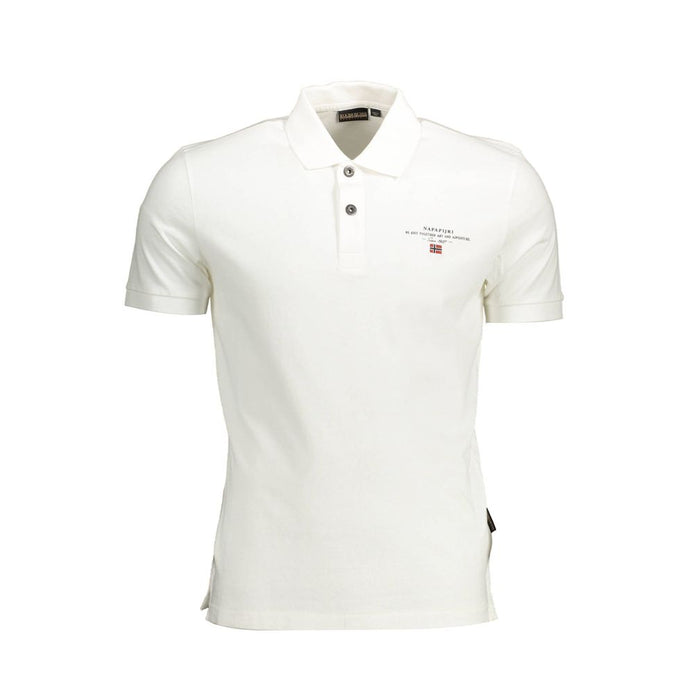 Napapijri White Cotton Men's Polo Shirt Napapijri