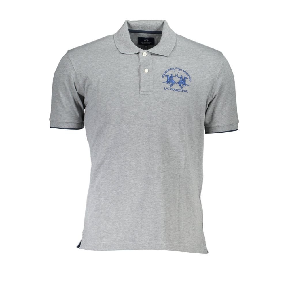 La Martina Brown Cotton Men Polo Shirt La Martina