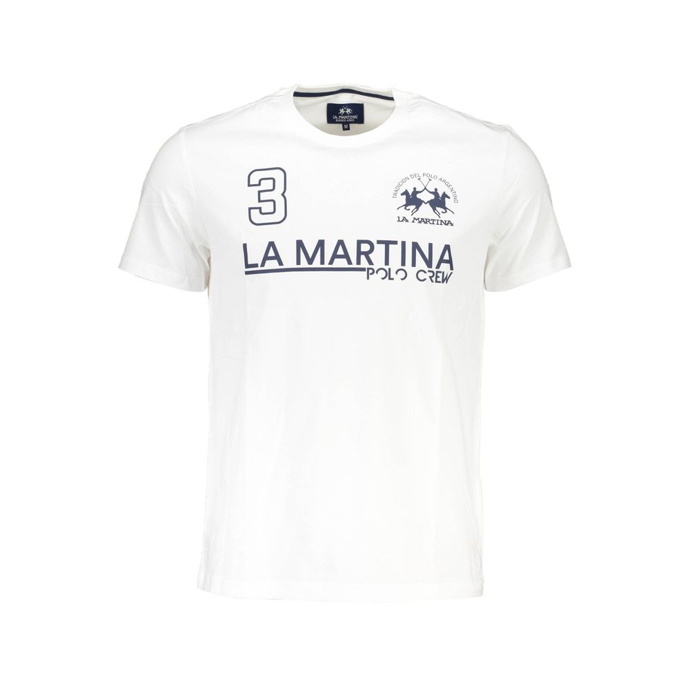La Martina White Cotton Men's T-Shirt La Martina