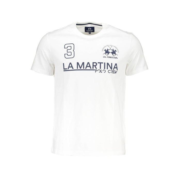 La Martina White Cotton Men's T-Shirt La Martina