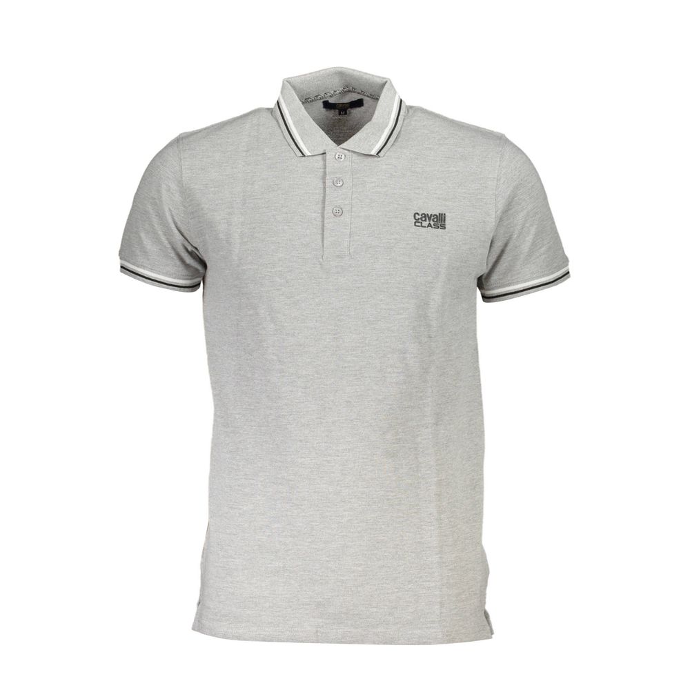 Cavalli Class Grigio Cotton Men Polo Cavalli Class