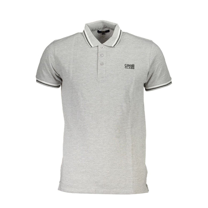 Cavalli Class Grigio Cotton Men Polo Cavalli Class