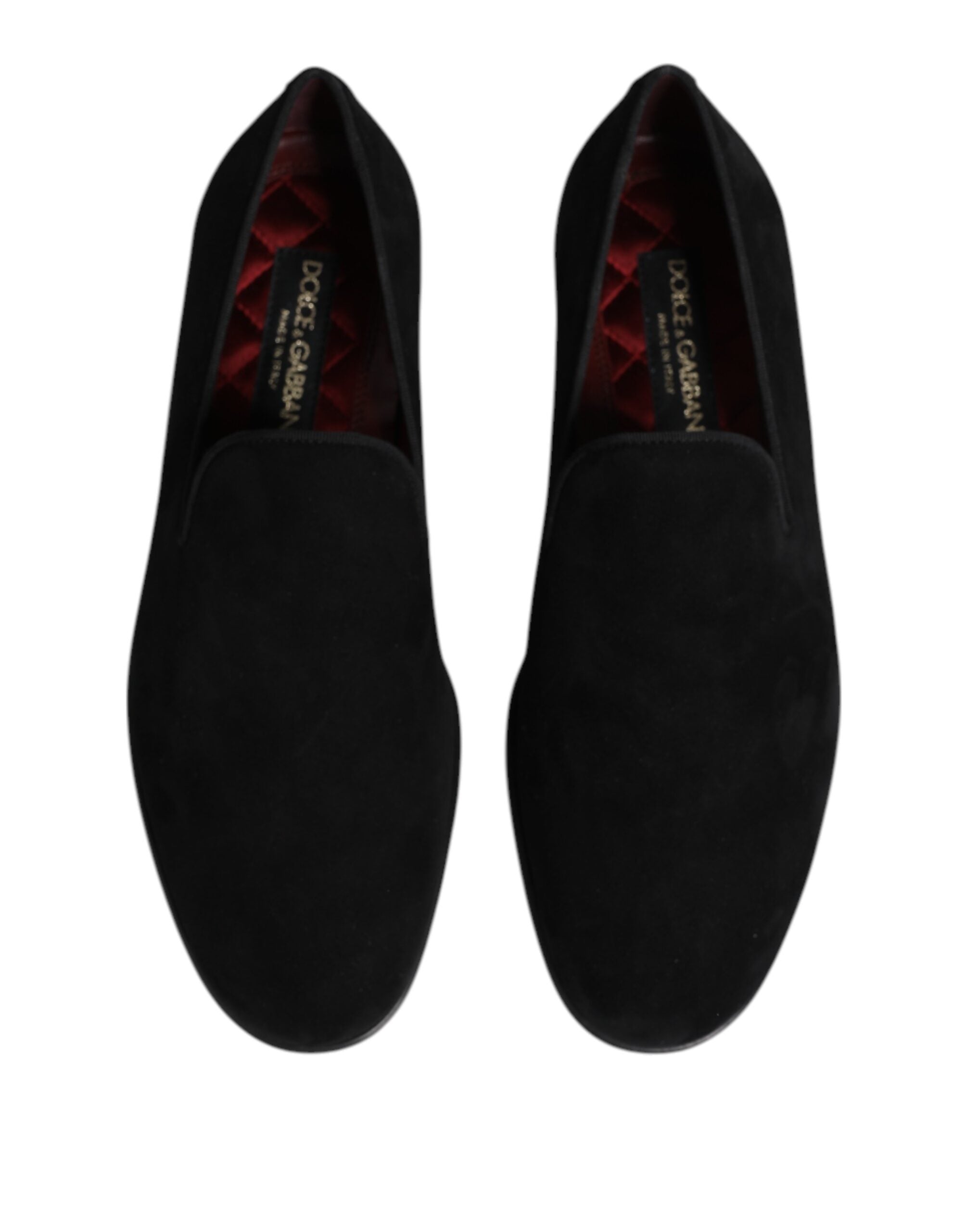 Dolce & Gabbana Black Suede Slip On Loafers Formal Shoes Dolce & Gabbana