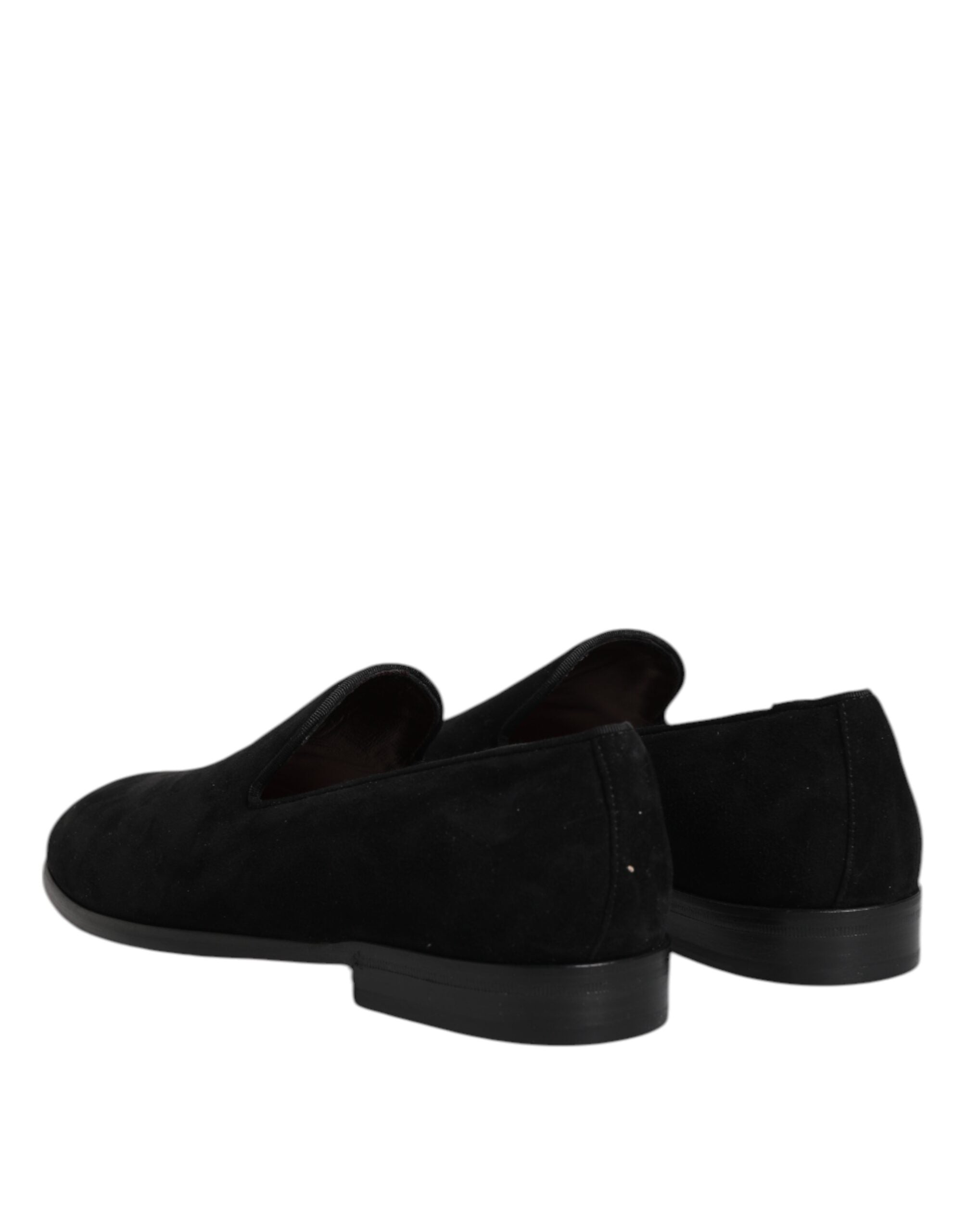 Dolce & Gabbana Black Suede Slip On Loafers Formal Shoes Dolce & Gabbana