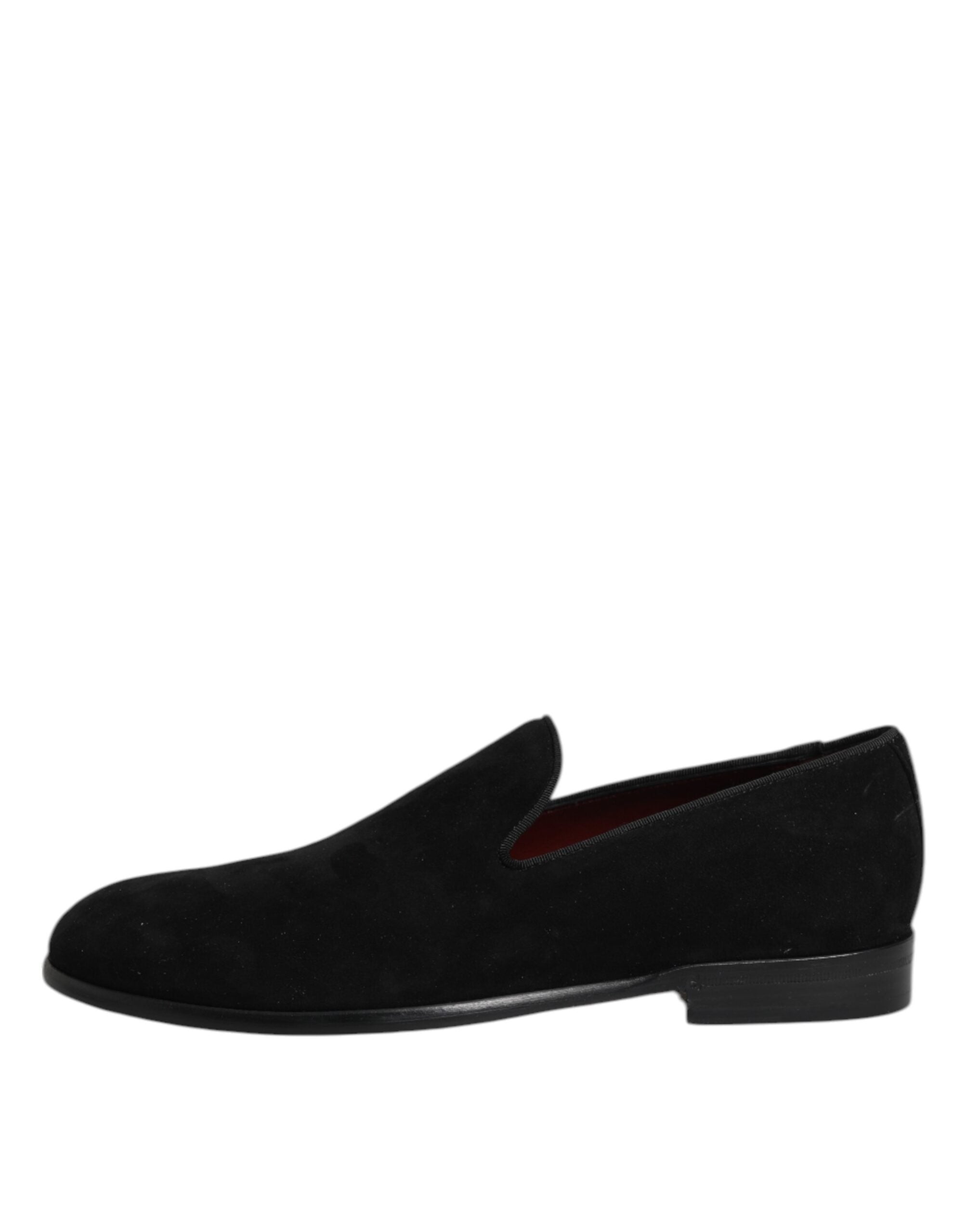 Dolce & Gabbana Black Suede Slip On Loafers Formal Shoes Dolce & Gabbana
