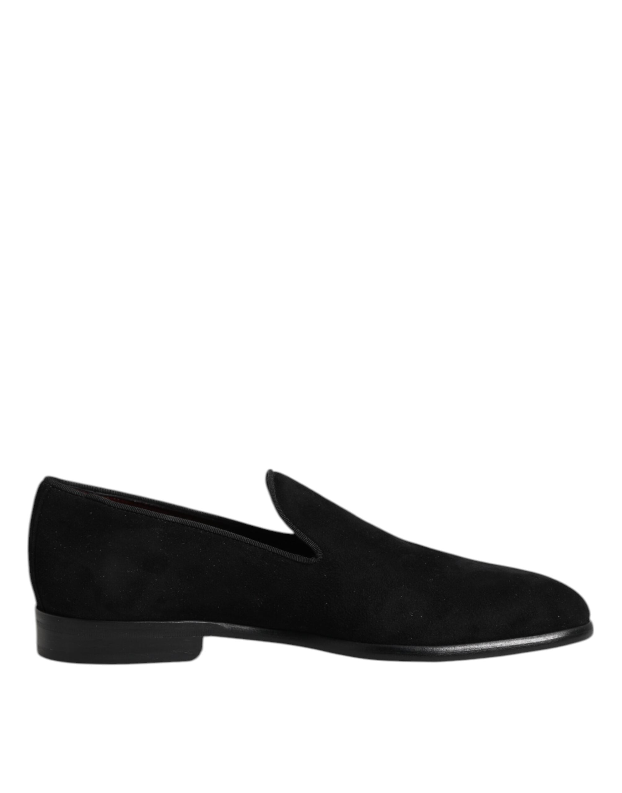 Dolce & Gabbana Black Suede Slip On Loafers Formal Shoes Dolce & Gabbana