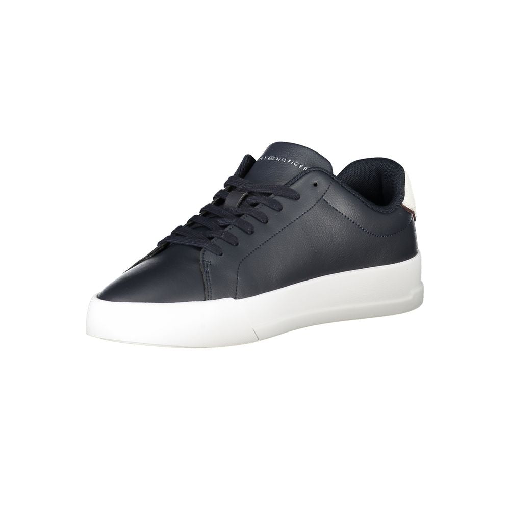 Tommy Hilfiger Blue Leather Men Sneaker Tommy Hilfiger