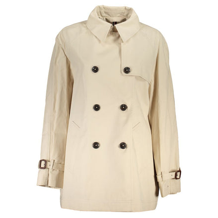 Tommy Hilfiger Beige Cotton Women Trench Coat Tommy Hilfiger
