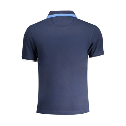 La Martina Blue Cotton Men Polo Shirt La Martina