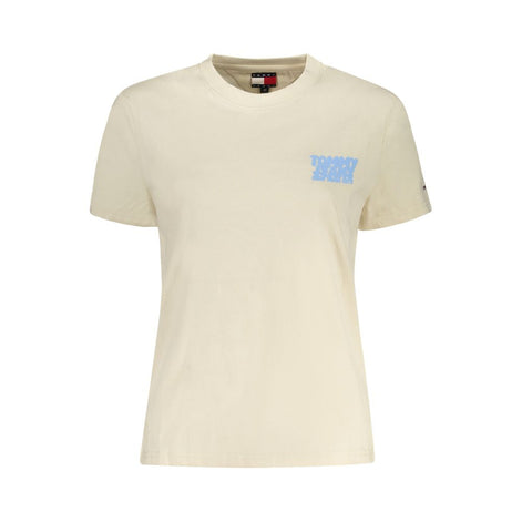 Tommy Hilfiger Beige Cotton Women T-Shirt Tommy Hilfiger