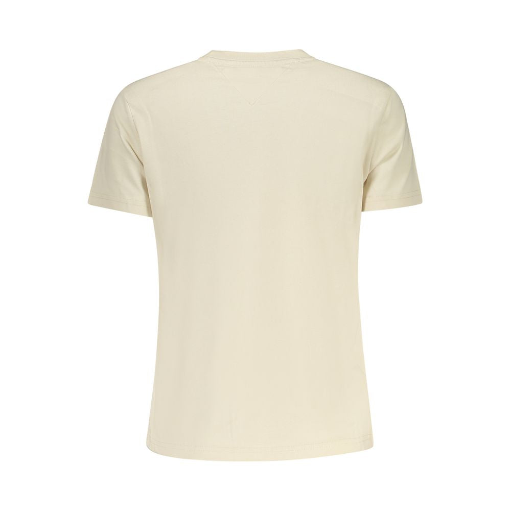 Tommy Hilfiger Beige Cotton Women T-Shirt Tommy Hilfiger