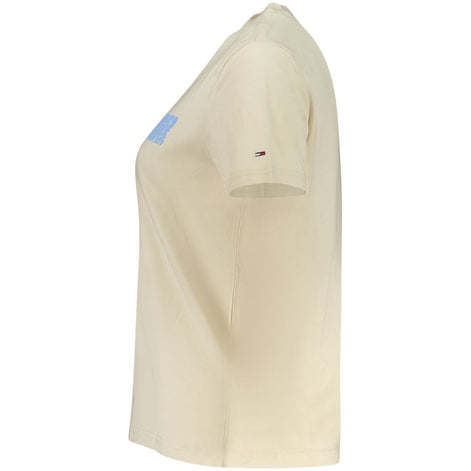 Tommy Hilfiger Beige Cotton Women T-Shirt Tommy Hilfiger