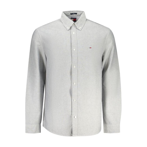 Tommy Hilfiger Gray Cotton Men Shirt Tommy Hilfiger
