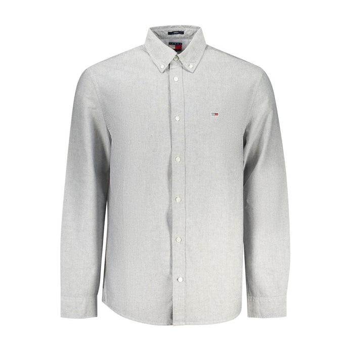 Tommy Hilfiger Gray Cotton Men Shirt Tommy Hilfiger