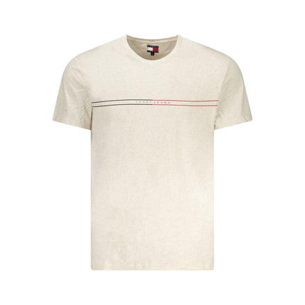 Tommy Hilfiger Beige Cotton Men T-Shirt Tommy Hilfiger