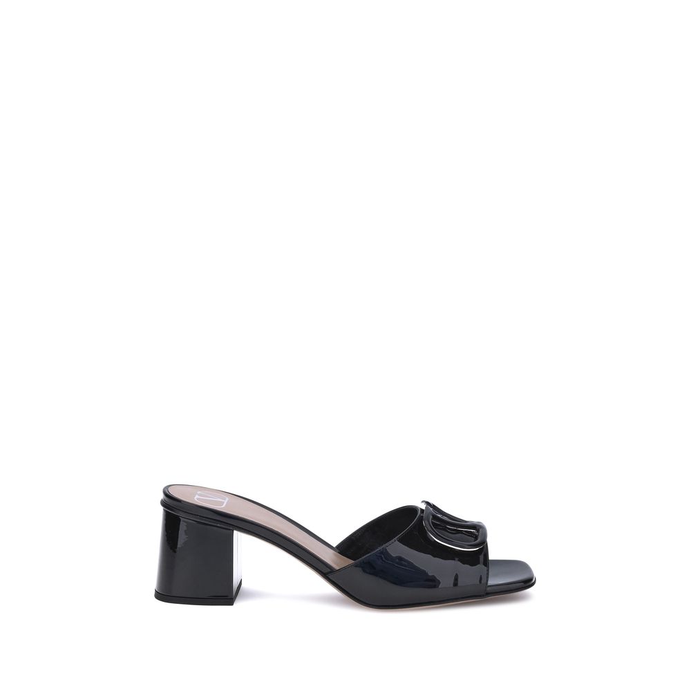 Valentino Garavani Black Calf Leather Bos Taurus Sandals Valentino Garavani